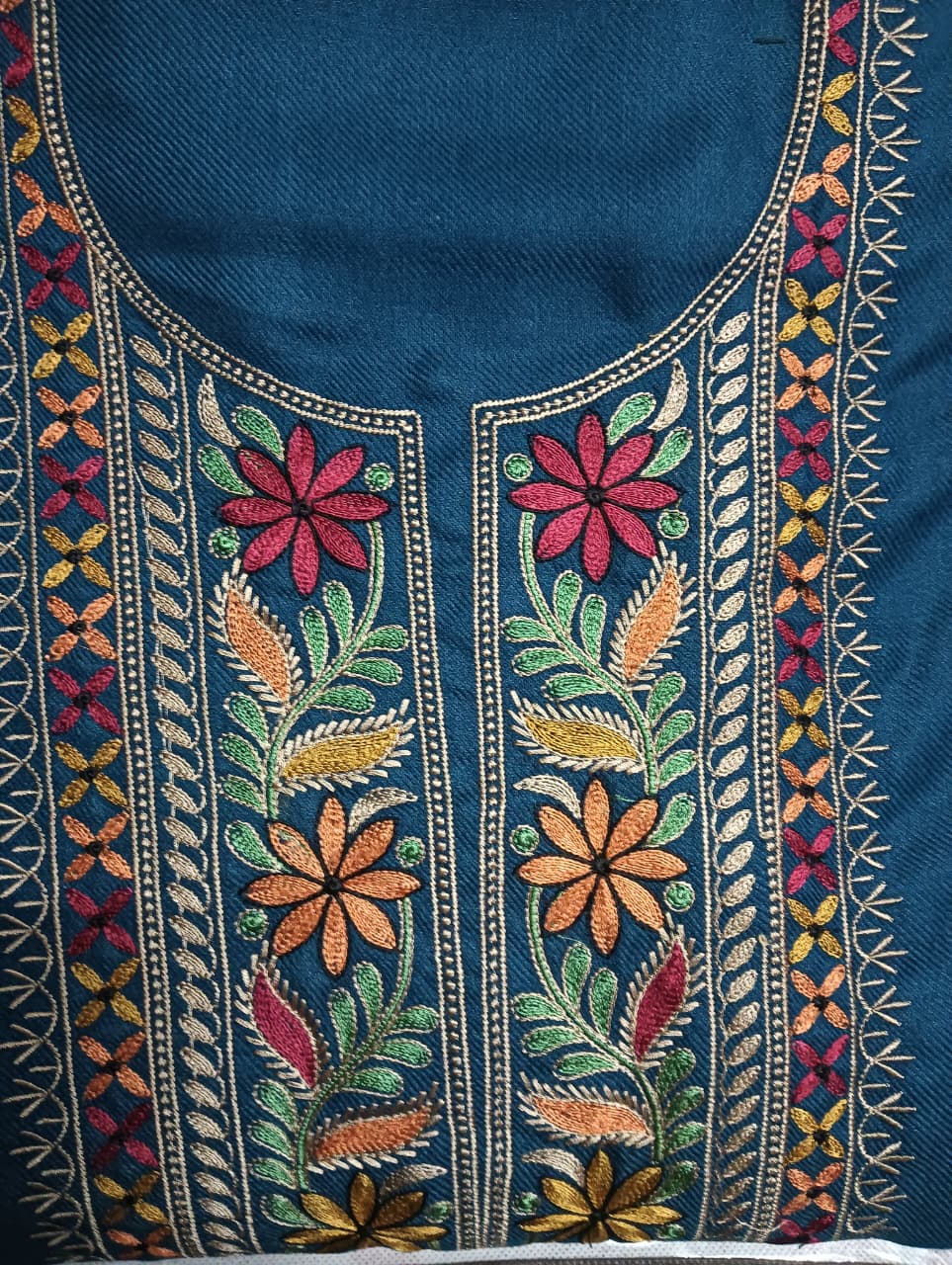 Embroidered pashmina suit in blue color | Cheap mart store Ambala City