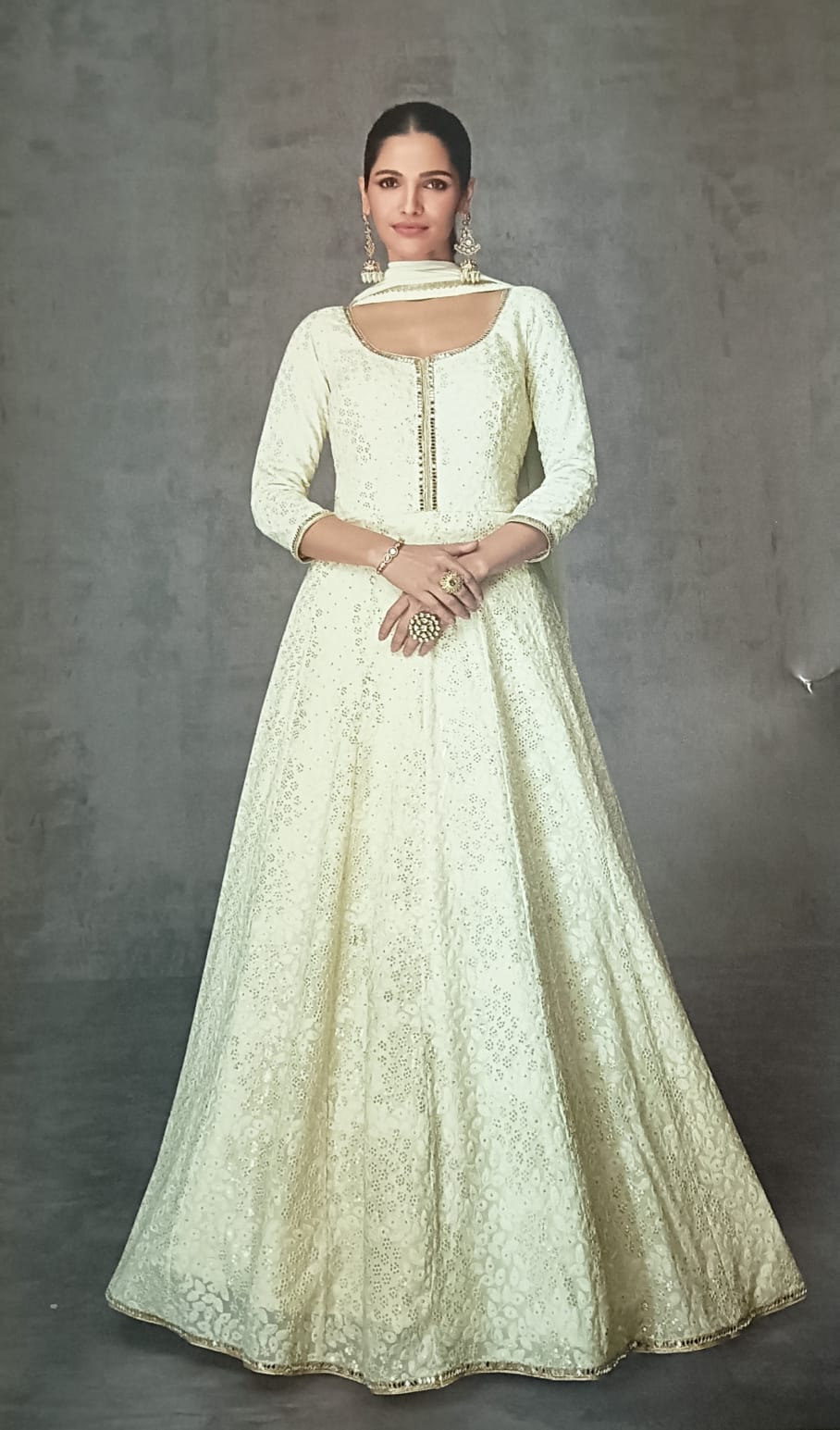 George stitched gown with dupatta