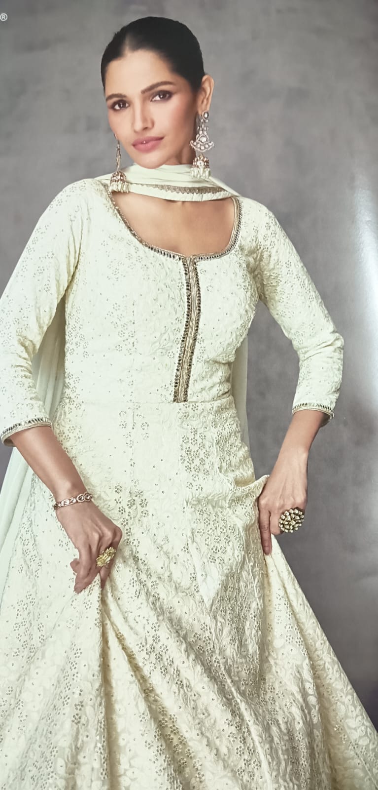 George stitched gown with dupatta
